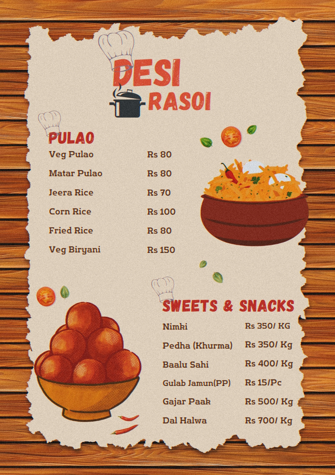 PetPuja Cloud Menu Page 1 - Complete tiffin service menu with traditional Marwadi vegetarian dishes